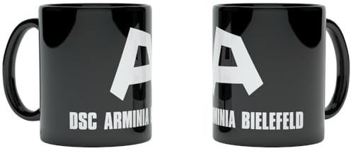 DSC ARMINIA BIELEFELD Arminia Bielefeld Tasse – Fanbecher mit Arminia Logo – Kaffeetasse für Fußball Fans – Geschenk Keramik Becher 330ml