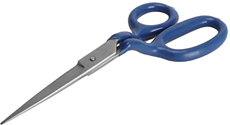 Ciseaux pour tapis, ciseaux à appliquer avec lame en acier inoxydable et manche courbé ergonomique, ciseaux bleus de 7,1 pouces pour la couture, le tricot, la coupe de tissu et les