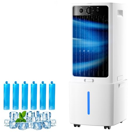 Mobile Ventilator, Ohne Abluftschlauch, Tragbare Ventilator | Mobiler leise mit 3 Geschwindigkeiten 9L Luftkühler für Zuhause Büro Schlafzimmer