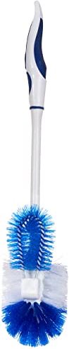 Fackelmann Toilet Brush WC-Bürste mit Lippe 39,4 x 8,9 x 7,6 cm aus PA/PP in Weiß/Blau, Polypropylen