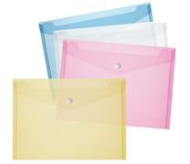 Dokumententasche A4 PP transp.glasklar 200my mit Druckknopfverschluss