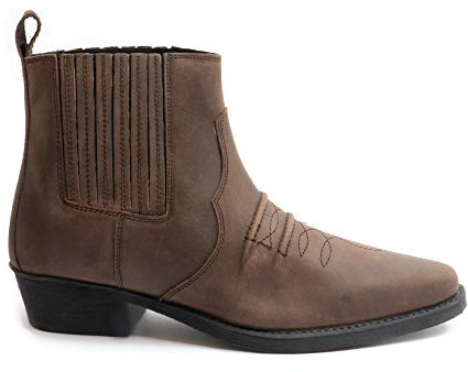 Gusset Western Ankle Boot - Tan - Tan - size UK Mens Size 12