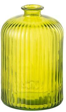 Vase à rayures en verre - Jaune - Grande taille