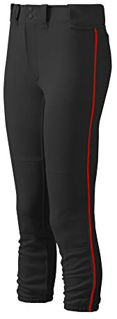 Mizuno Damen Gürtel Select Paspel Hose, Damen, 350314.9010.06.L, schwarz/rot, Large