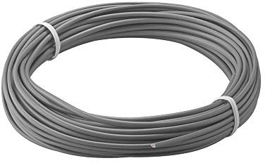 Goobay 55047 Alambre trenzado de cobre 1 núcleo aislado/cable trenzado de cobre/núcleo de alambre campana 18 x 0,1mm / cable trenzado AWG 26 / cable trenzado gris 10m