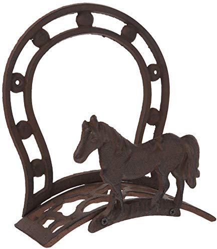 Western Pferd Schlauchhalter, rustikal Gusseisen, Fancy Wand Aufhänger Rollen, 30,5 cm
