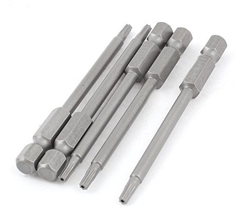 Sourcingmap 1/4inch x 2.5mm T10 Magnetic Torx Security Screwdriver Bits 5pcs