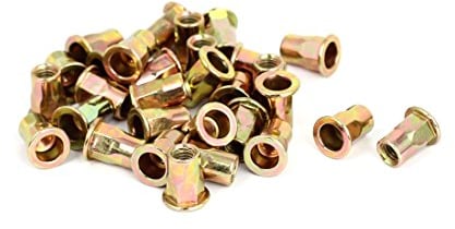 sourcing map 30pcs M6x15mm Tête plate demi-corps hexagonale écrous rivet douilles taraudées Nutserts