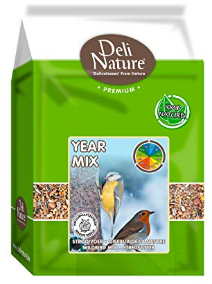 DELINATURE - Mixtura para Aves Silvestres YEAR MIX, Comida Natural y Nutritiva, Ideal para Aves Exóticas y Silvestres, Rico en Semillas y Frutos