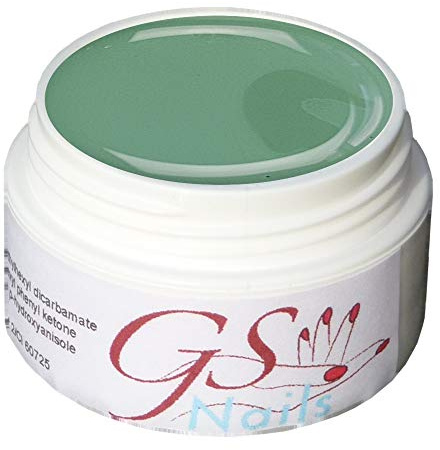 GS-Nails UV Farb-Gel für Nail-Art & Nagel-Design - 5 ml UV-härtendes Cover-Gel - Nail-Gel - selbstglättendes Nagel-Gel - Schlamm Grün - B4