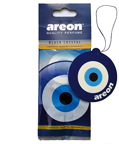 Areon Car Air Freshener Hanging Black Crystal Blue Eye Oriental Nazar Amulet Home 2D Paper Pack of 1