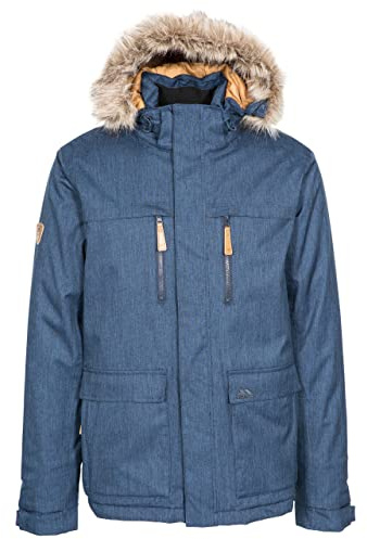 Trespass Mens Wooster Waterproof Jacket Navy XXS with Concealed Hood Zipped Pockets Ventilation