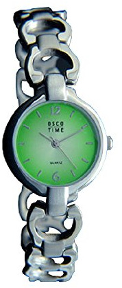 OSCO TIME Damen-Armbanduhr Analog Quarz mit Edelstahlarmband 4295 (grün)