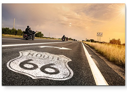 Leinwandbilder | Bilder Leinwand 120x80cm Route 66 Straßenschild