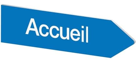 DECOHO - Panneau directionnel personnalisable - Signalétique PMMA bleu - Flèche droite - 80x300 mm adhésif 3M, usage intérieur et extérieur - Bleu