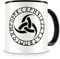 Samunshi® Odins drei Hörner mit Runen A Tasse Kaffeetasse Teetasse Vikinger Wikinger Germanen schwarz 300ml
