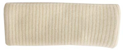 FosterNatur, Merino Stirnband Rippe mit Baumwollfutter, 100% Wolle (Natur)