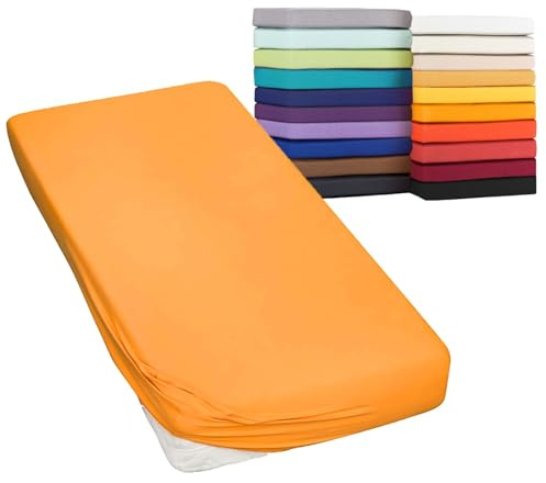 Moon-Classic Spannbettlaken Boxspringbett Wasserbett Spannbetttuch Matratzen 160g/²m 120x200-120x220 orange