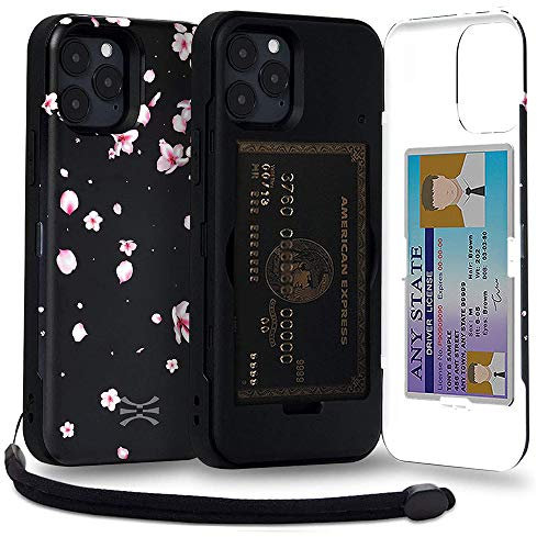 TORU CX PRO for iPhone 12 Pro/iPhone 12 Case Wallet | Protective Shockproof Heavy Duty Cover with Hidden Card Holder & Card Slot | Mirror & Wrist Strap Included - Flowers