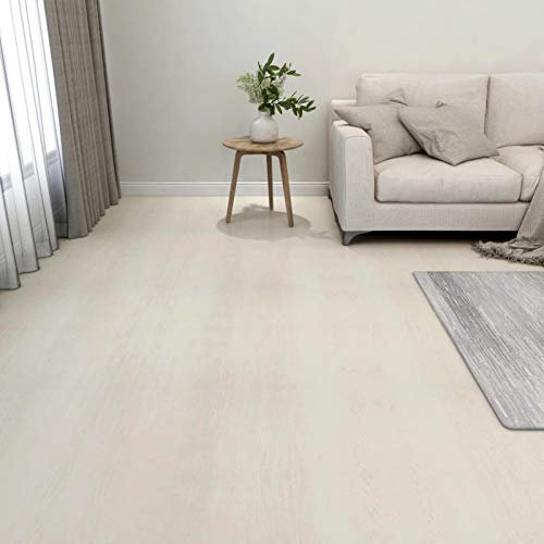 vidaXL 55x PVC-Fliesen Selbstklebend Vinyl-Fliesen Vinylboden Bodenbelag Laminat Dielen Fußboden Laminatboden Fliese Wohnzimmer 5,11m² Beige