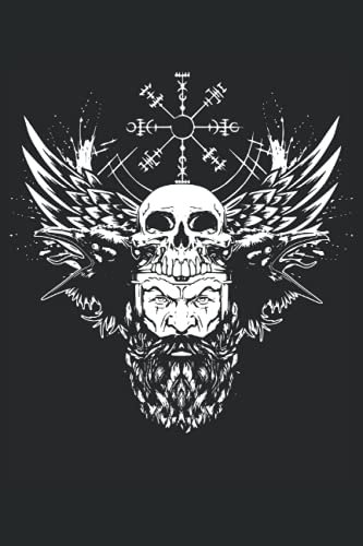 Wikinger Viking Raben Flügel Schwingen Nordische Mythologie: NOTIZBUCH - Lustiges Wikinger Mittelalter Geschenk, Geschenkidee - A5 (6x9) - 120 Seiten ... Geburtstag, Lustig, Wikinger, Vegvisir, Odin