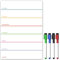 TMS magnetischer Wochenplaner, kleines Kühlschrankmagnet-Whiteboard - Kalender oder Trockenlösch-Essensplaner für Küche, Büro, Notizblock oder Familienarbeit (multicolor, A4 + 4 Stifte)