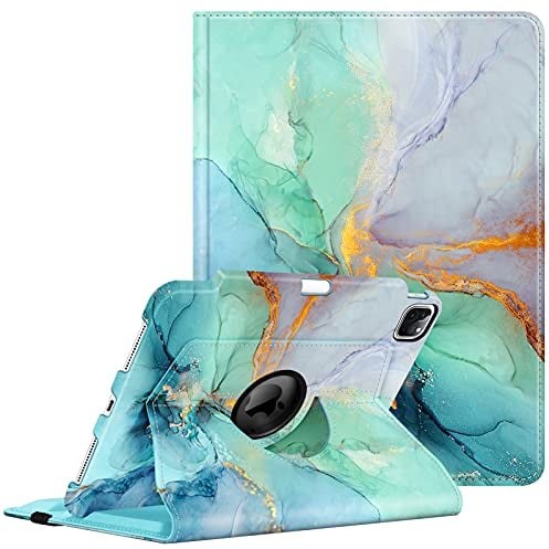 Fintie Hülle für iPad Pro 11 Zoll 4. Generation/ 3. Gen/ 2. Gen (Modell 2022/2021/2010) mit Pencil Halter - Schutzhülle Cover mit 360 Grad drehbarem Ständer und Auto Schlaf/Wach Funktion, Smaragd