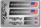 4er Set Aufkleber mit Fahne Flagge und wahlweise Name Sticker für Auto Fahrrad Motorrad Roller Helm im Rallye Racing Design R156 (34 USA, Mit Wunschname)
