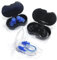 3 paia di tappi per le orecchie in silicone per il nuoto Tappi per le orecchie in silicone morbido riutilizzabili impermeabili Tappi per le orecchie per gli sport acquatici (Blabk e blu)