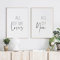 Minimalistisches Schwarz Weiß All Of Me Loves All Of You Zitat Poster und Drucke Leinwand Gemälde für Wohnzimmer Dekor Bild 70x90cmx2Pcs Frameless