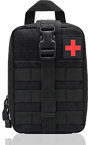 YuanDiann Militär Tactical Erste Hilfe Tasche, First Aid IFAK Tasche Überlebens Kit Molle Notfalltasche Medzinische Bauchtasche für Wandern Radfahren Camping Schwarz