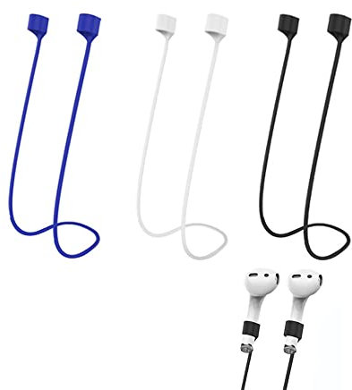 MEISO 3 Piezas Magnéticas Cordón Auriculares Inalámbricos, Deporte Correa de Cordón para Auriculares Silicona Suave Correas Antipérdida Compatibles con AirPods Pro 1 2 3 (3 colores 70 cm)