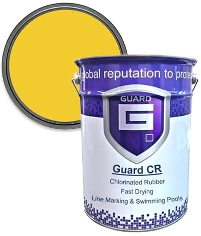 Guard CR - Chlorinated Rubber Line Marking and Swimming Pool Paint Fish Pond - 5 Litres Multiple Colours (Yellow)
