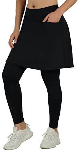 BELEROY Athletic Skirt with Leggings Tennis Skirted Legging for Women with Pocket