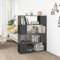 homiuse BüCherregal Hochglanz-Grau Holzregal 100x24x124 cm WüRfelregal BüCherregal Wand Raumteiler Regal Lagerregal Regal Holz Schwerlastregal Steckregal Einfach Zu Montieren