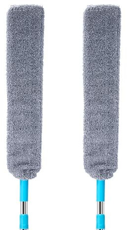 Plumero de Repuesto para el hogar Coner Place, Duradero, Flexible, de Microfibra, para Doblar arbitrariamente, Cepillo para Polvo para Debajo de los Muebles, Cama, sofá, Nevera.(Gris)