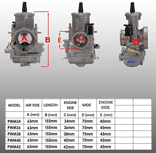Gjsgjy 34mm 36mm 38mm 40mm 42mm per Kawasaki Moto Scooter Carburatore Carboidrati Filtro Aria Moto Accessori per Lo Styling (Color : 40mm)