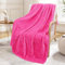 Exclusivo Mezcla Kuscheldecke Flanell-Fleecedecke mit Blättermuster,130 x 170 cm Sofadecke für Ganzjahreszeit, Flauschig und Warm, Hotpink