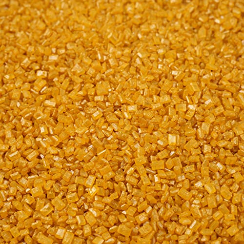 Streuselheld Kristallgold 40g Streusel zum Dekorieren und Verzieren von Gebäck aller Art wie Torten Kuchen Keksen Zuckerstreusel