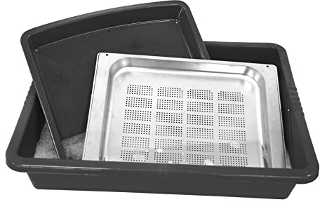 simpa Black Large Plastic Rectangular Deep BBQ, Grill Rack Soaking & Cleaning Tray - 13cm (H) x 64cm (L) x 49cm (W)