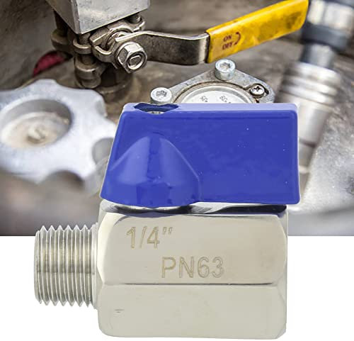 Acier Inoxydable Bspp Mâle 3, 8 Vanne à Boisseau Sphérique Femelle 2 Voies Vanne à Boisseau Sphérique pour le Raccordement de la Conduite D'eau ([Filetage interne et externe M/F] 1/4)