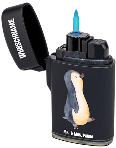 Mr. & Mrs. Panda Feuerzeug Personalisiert Pinguin marschieren - Personalisierte Geschenke, Familie, Personalisiertes, Bruder, Personalisierbares, Gasfeuerzeug, Schwester, Aufstehen, Pinguine, mit Name