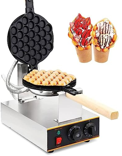 VIOLK 1200W Commercial Waffle Maker, Rotating Waffle Iron, Egg Bubble Puff Iron w/ 360°Rotatable 1 Pans & Bent Handles, Non-Stick Easy Clean Plates, 50-300℃ Adjustable