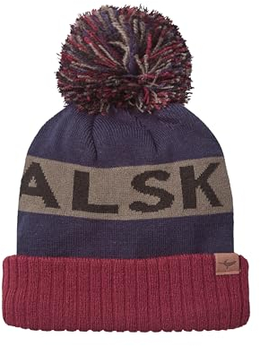SealSkinz Foulden Pudelmütze, wasserabweisend, Bommel, marineblau-grau-rot, Größe S/M