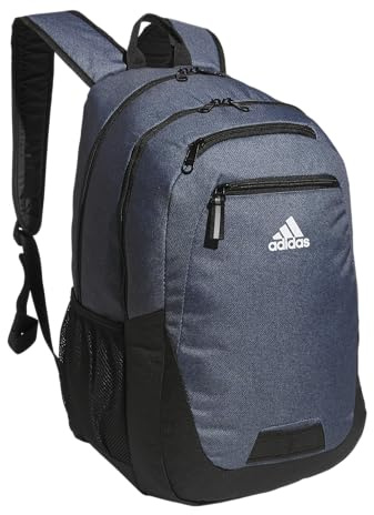 adidas Foundation Backpack for Laptop, Book Sleeve, Large Durable Athletic Gym Bag, Twill Onix Grey/Black, One size, Foundation Backpack for Laptop, Large Durable Athletic Gym Bag