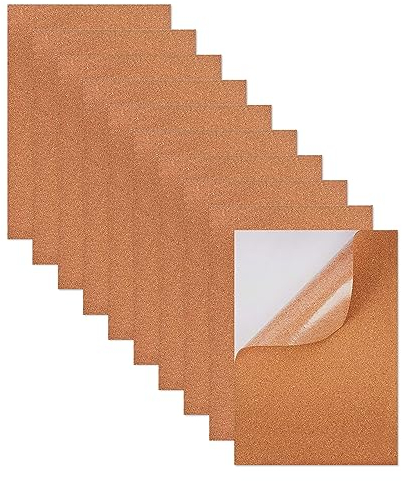 Sporgo 10 Stück Selbstklebende Korkplatten: 29,7x21cm Korkplatte Kork Platten, 3mm Dick Korkplatte Selbstklebend für DIY Kunsthandwerk, Memoboards, Wanddekoration und Pinnwände
