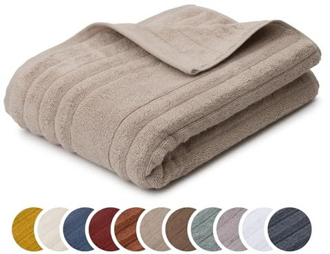 liebling Duschtuch Luxus Bio Baumwolle, Serie Marseille, 770 gr. / m², 70 x 140 cm, Ökotex, 60 Grad, saugstark, schnelltrocknend, Farbe: Taupe