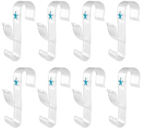 Ganci per Termoarredo Bagno Appendino per Termoarredo Ganci per Scaldasalviette Bagno Appendini Design Italiano con decoro a stella (8 pezzi, Bianco trasparente)