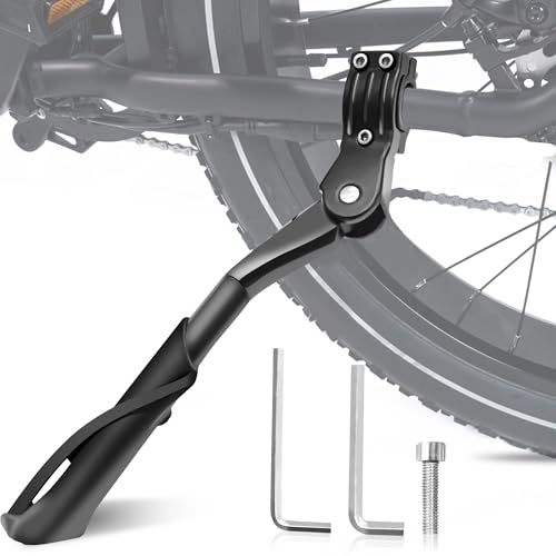 Keyck Fahrradständer 24-29 Zoll, Höhenverstellbarer Fahrrad Ständer, Universal Stabil Seitenständer bis 35 kg Traglast, rutschfest Bike Stand für Mountainbike, E-Bike, Trekkingrad, Rennrad
