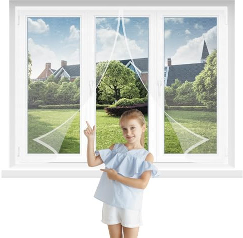Schermo Magnetico Per Porta 250x75cm Bianco Zanzariera Porta Finestra Ponderata con Nastro di Montaggio a Strappo Zanzariere Magnetiche Adatta per Porte da Balcone Porte Finestre. si Chiude da Sola